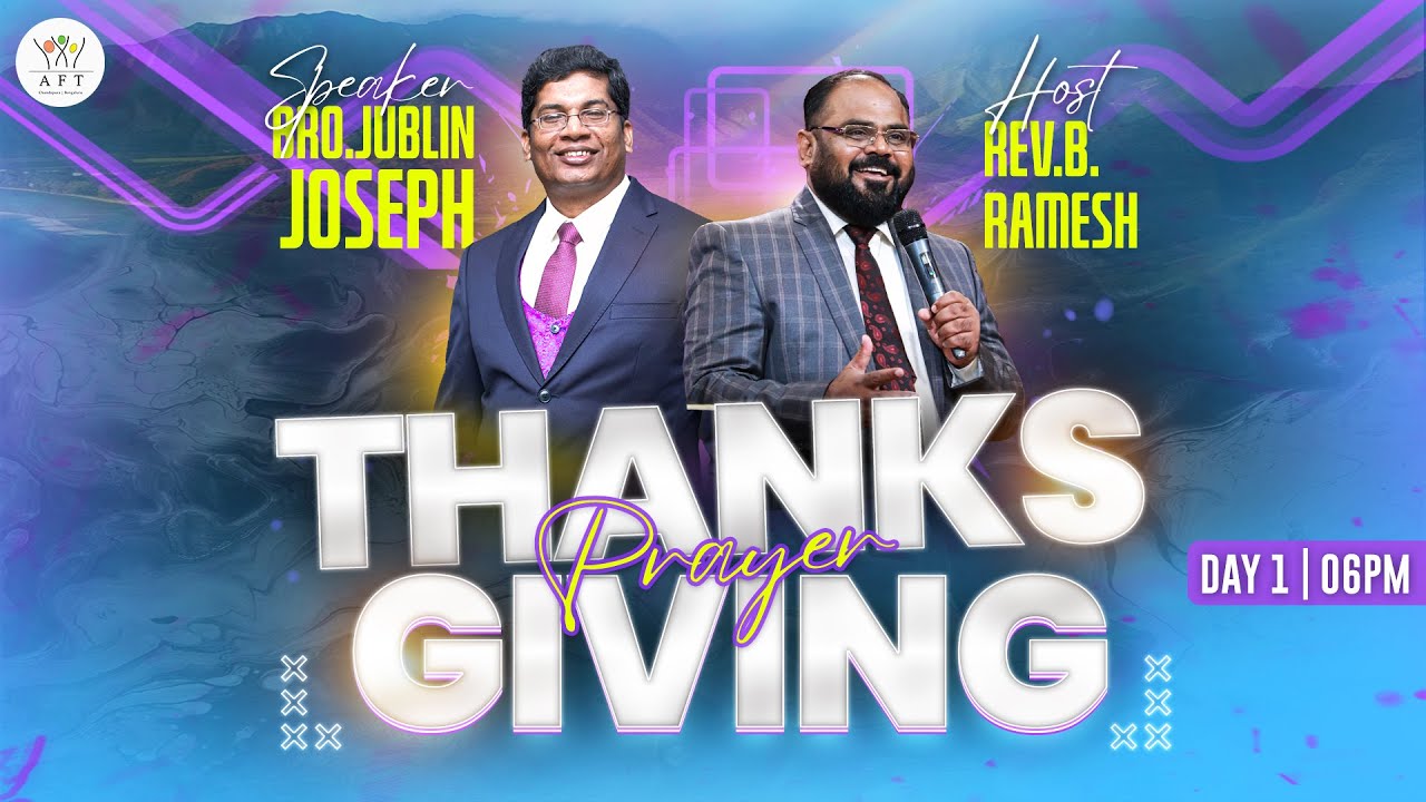 🔴Day 01 | Thanksgiving Prayer | Tamil-Kannada | 06 :00 PM | 29/07/2024 | AFT Bengaluru.