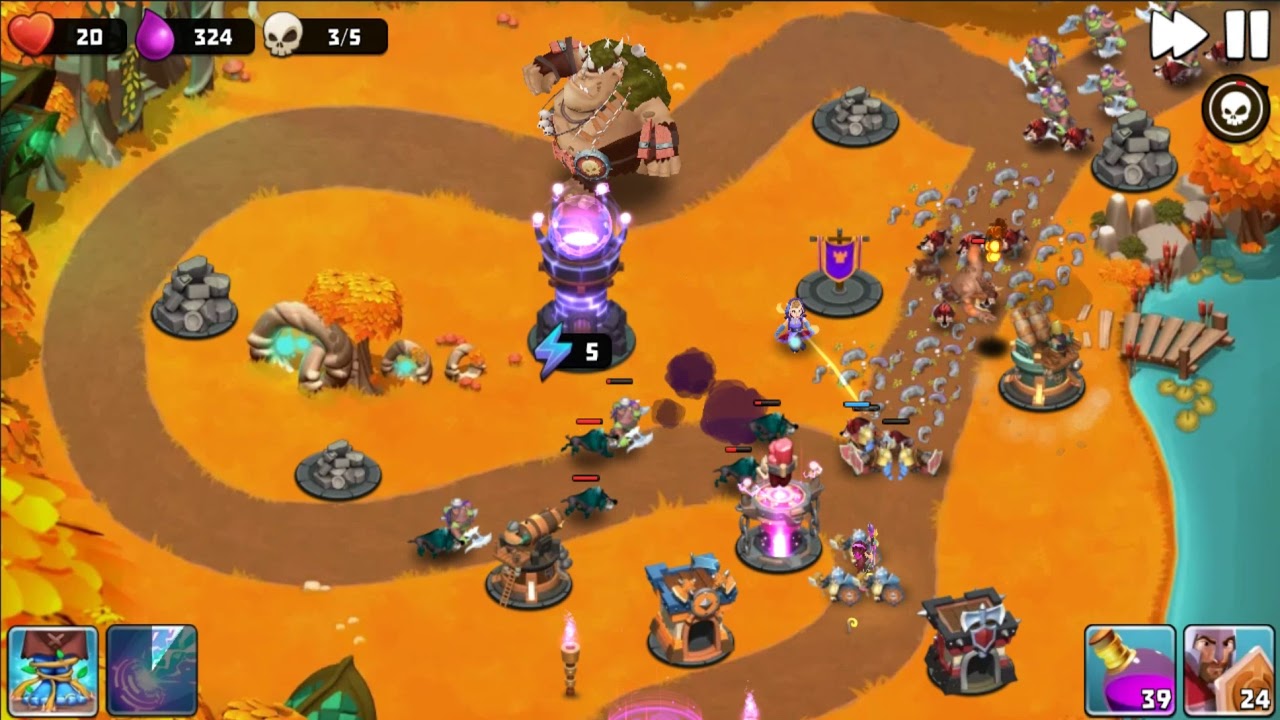 Castle Creeps TD - Chapter 14 Level 55 Riverbend 3 Stars (Without Sentinel)