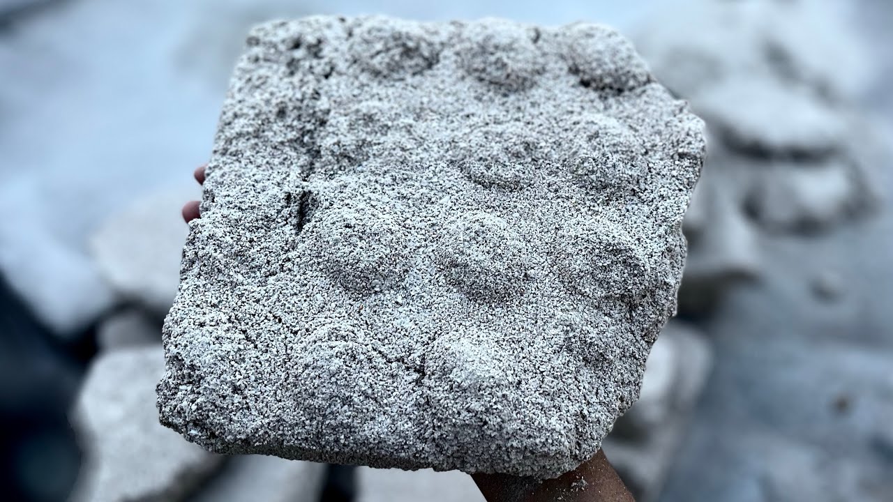 Brand New || White Grainy Cement after Long time Floor and Pool crumbling asmr #insane