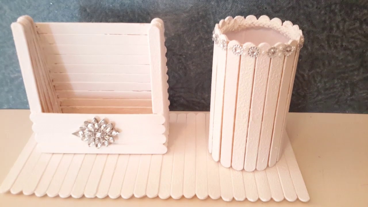 ОРГАНАЙЗЕР ИЗ ПАЛОЧЕК ОТ МОРОЖЕНОГО...ORGANIZER OUT OF POPSICLE STICKS..