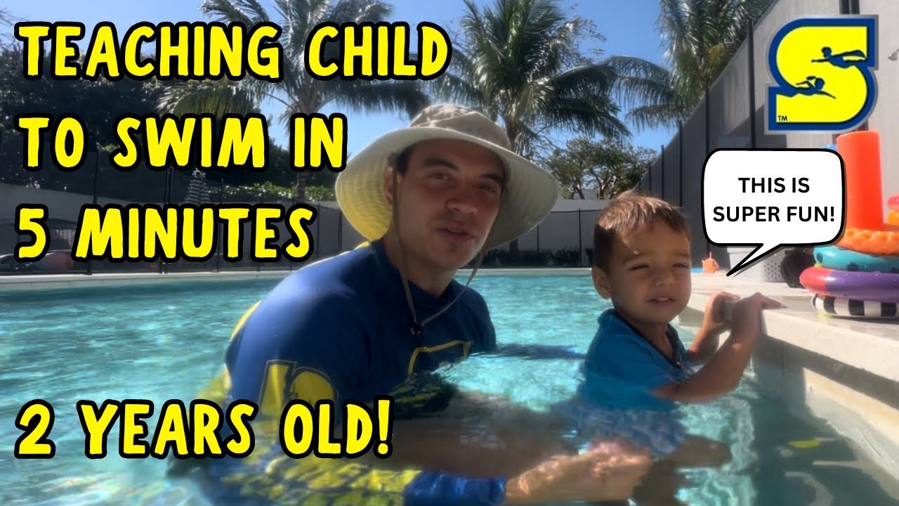 TEACH A CHILD TO SWIM IN 5 MINUTES | Using toys and play to teach a child to swim