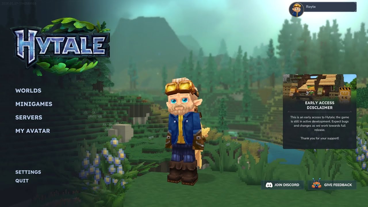 Royte plays Hytale - Episode 1: Memories, Wolves, and Skeletons?