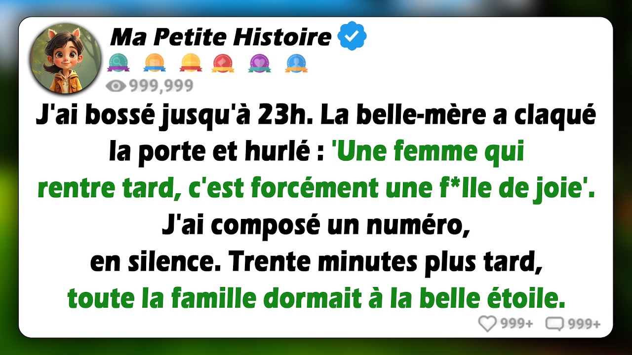 Je suis rentrée à la maison à 23 heures après avoir fait des heures supplémentaires, pour découvrir