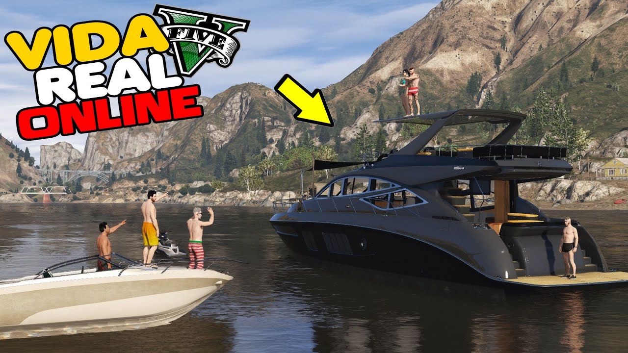 GTA V : VIDA REAL - FUI PESCAR COM OS AMIGOS  !!  #335
