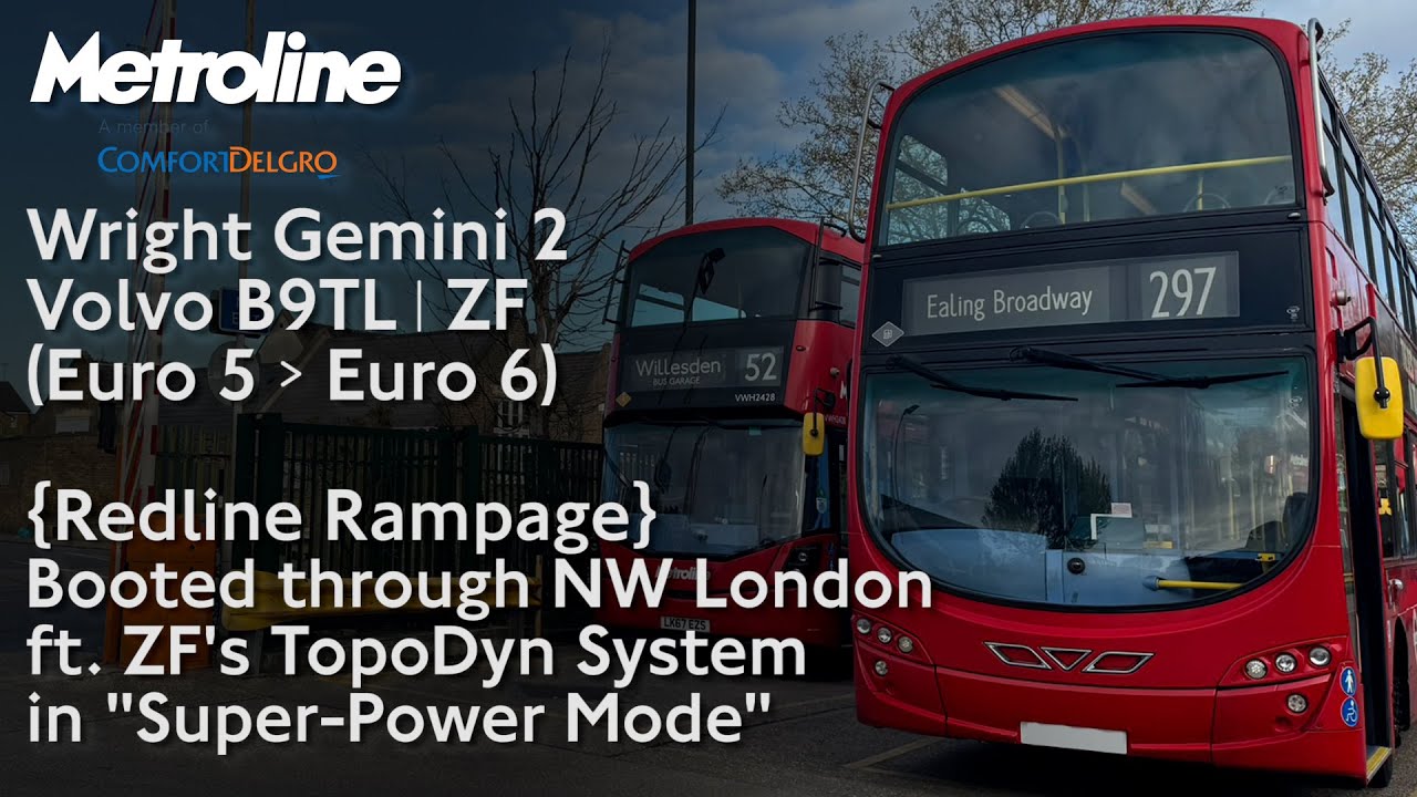 {Redline Rampage} Metroline Volvo B9TL ZF in TopoDyn Super-Power Mode gets Booted through NW London