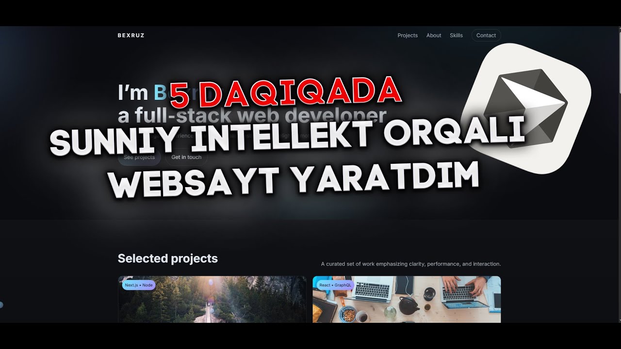 AI yordamida Portfolio Websayt yaratamiz | Cursor orqali dasturlash