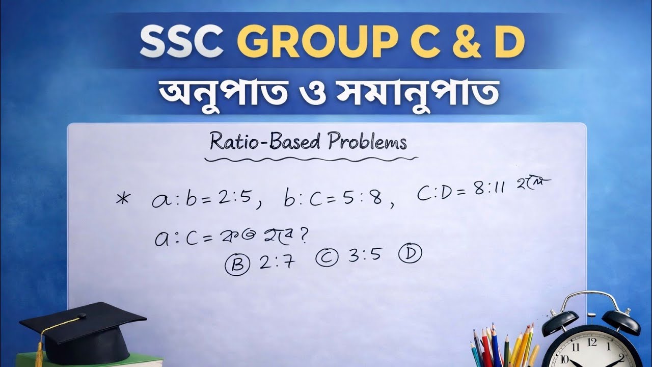 অনুপাত ও সমানুপাত | Ratio & Proportion | SSC Group C & D Maths | Easy Tricks