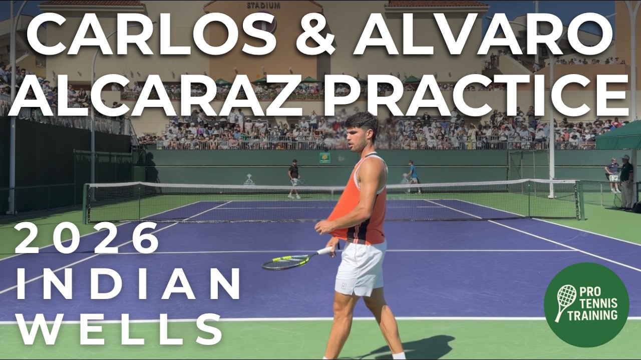 Carlos & Alvaro Practice @ Indian Wells 2026 (Court Level View)