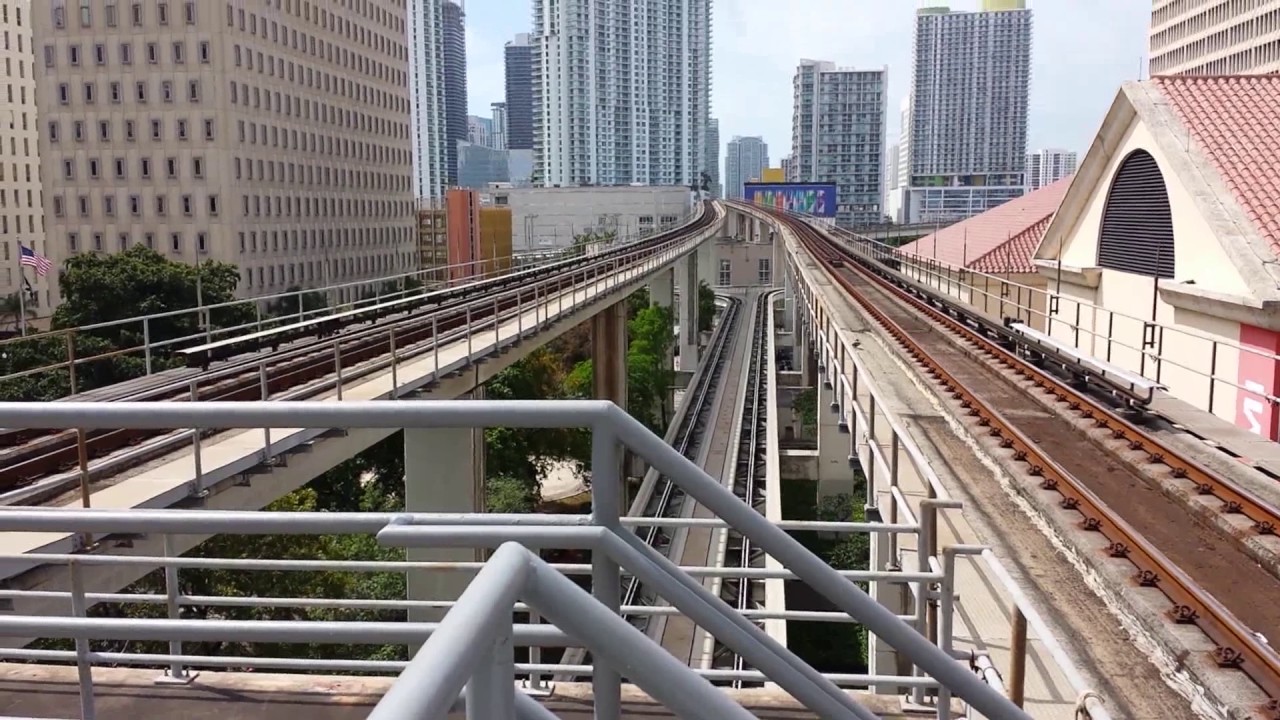 Miami Dade Transit: Metrorail action at Tri Rail and Government Center Stations