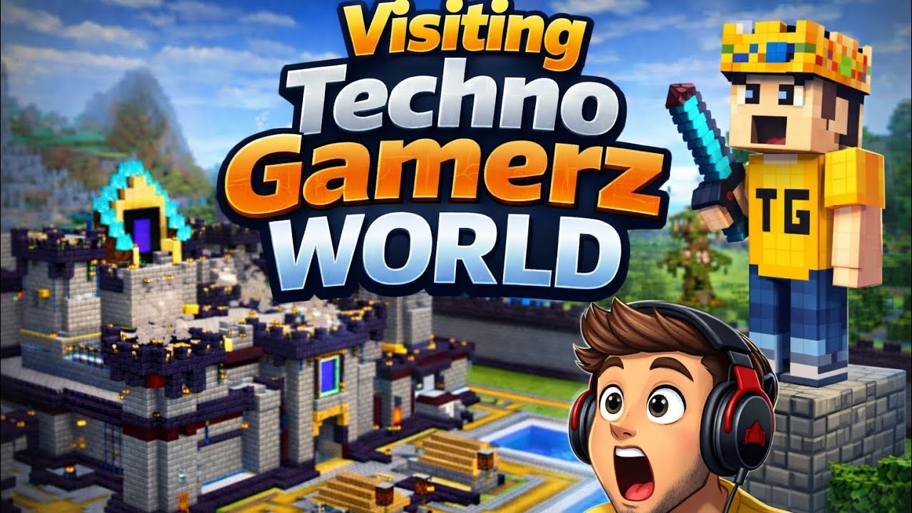 I visited TechnoGamerz world in Minecraft. 