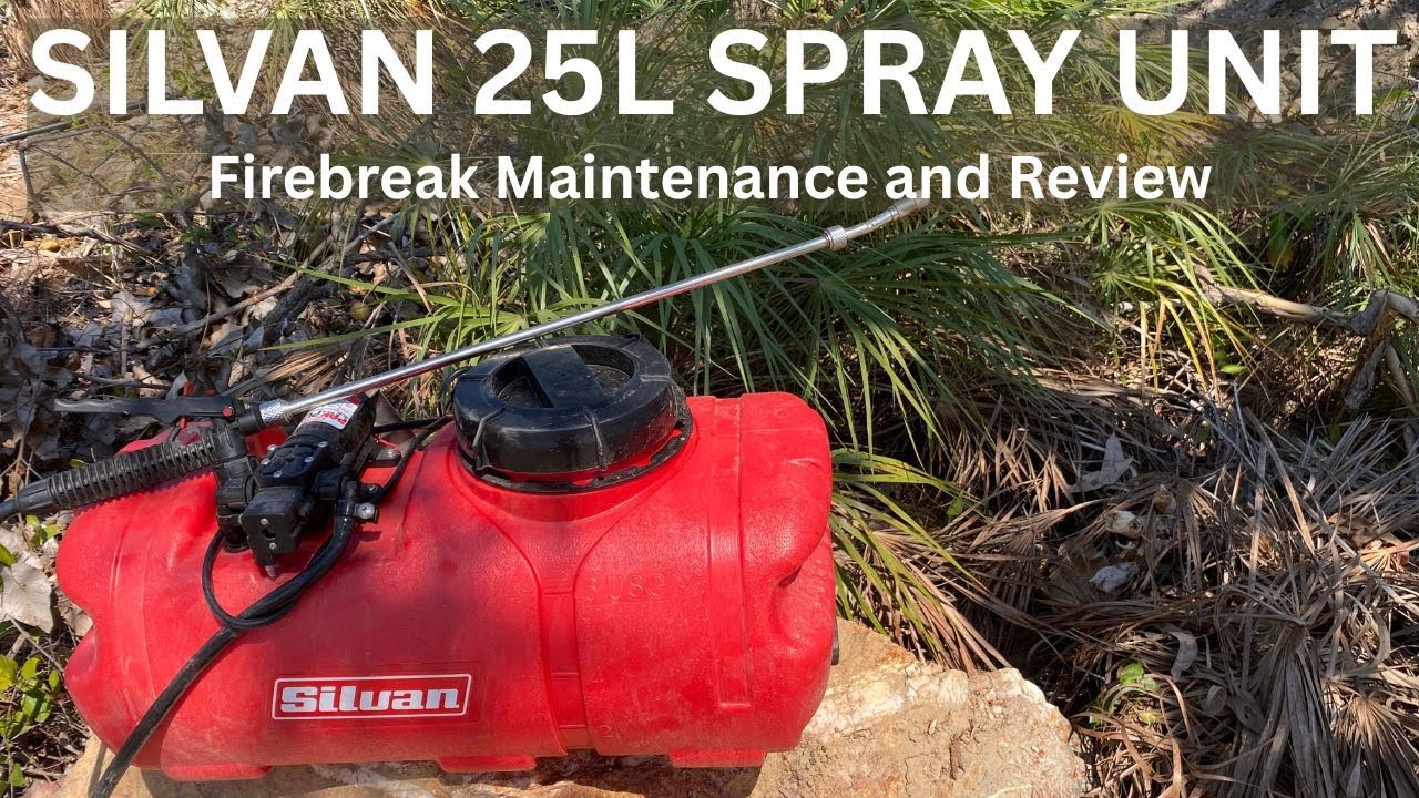 Silvan 25L spray unit review. Spraying the firebreaks from the buggy!
