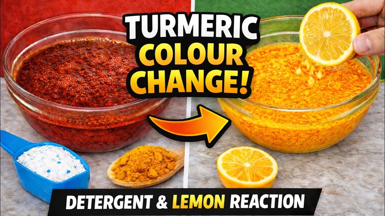 Turmeric Colour Change Experiment 😯 Detergent & Lemon Reaction | Amazing Science Trick💡AA EXPERIMENT