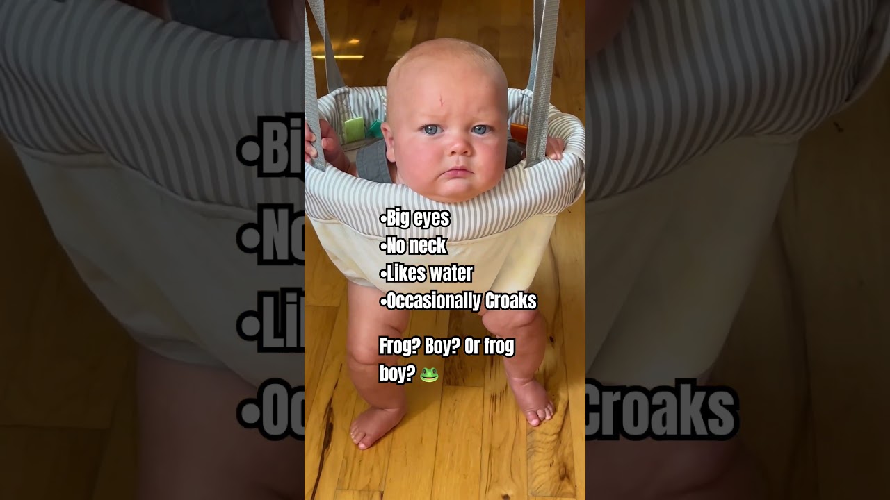 Ok but for real, when is my baby going to grow a neck? 😂 #baby #frog #frogboy
