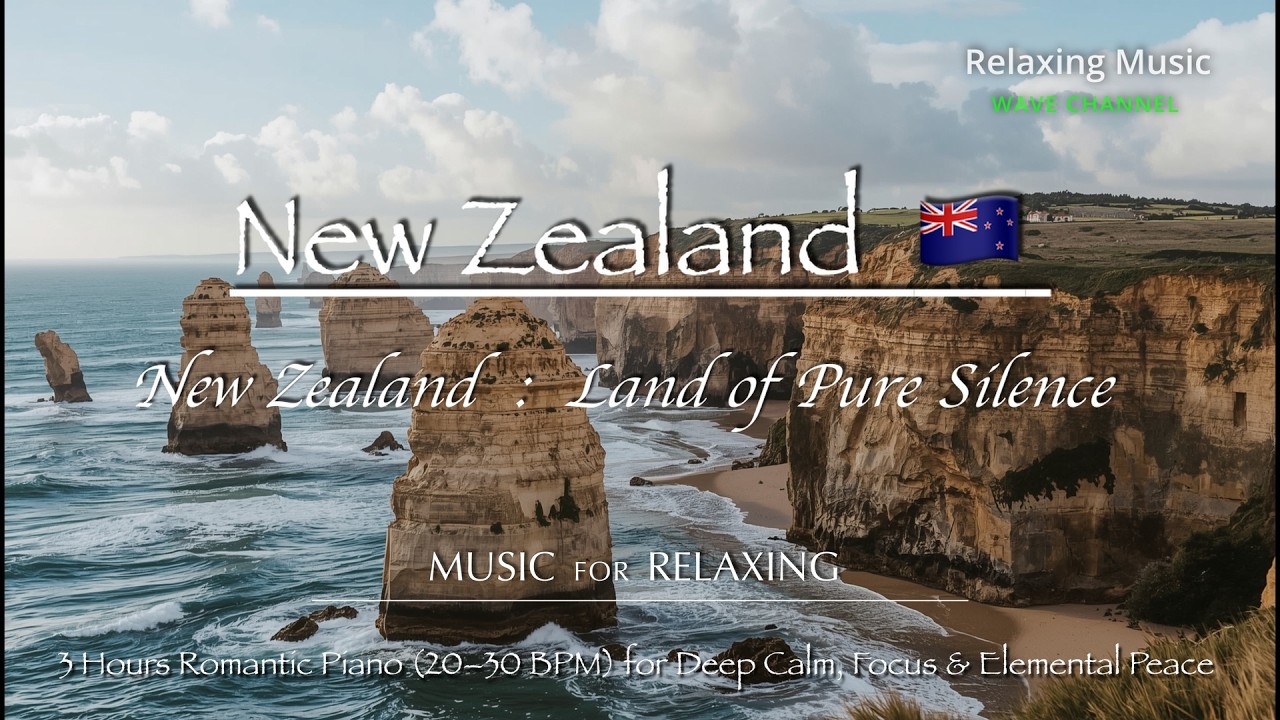 New Zealand : Land of Pure Silence | 3 Hours Romantic Piano 20–30 BPM for Deep Calm, Elemental Peace