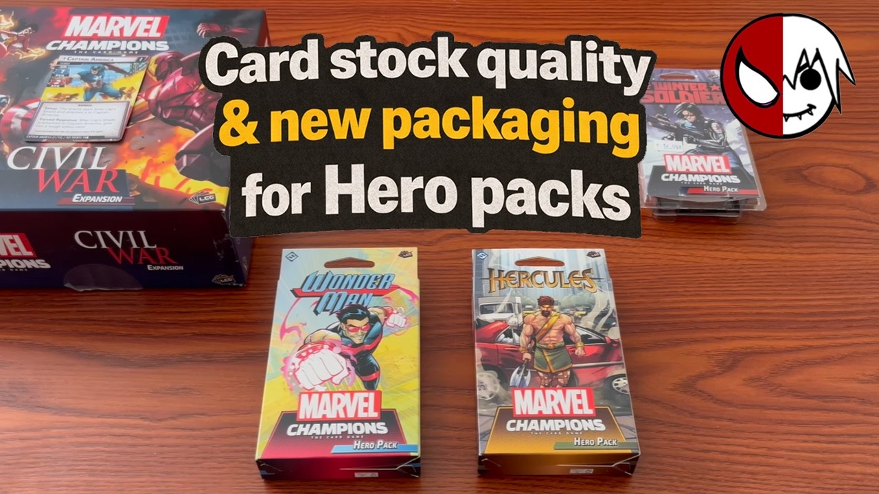Card Stock Quality & New Packaging for Marvel Champions Hero Packs