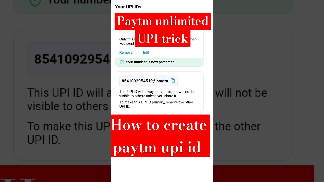 Paytm unlimited upi trick ll How to create paytm upi id #paytm #upi #tricks #shorts