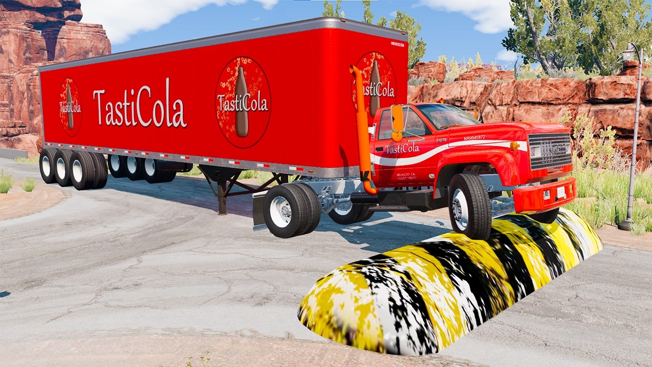 Trucks and Cars vs Speed Bumps SPECIAL #63 | BeamNG Drive - Long Video | BeamNG AMG