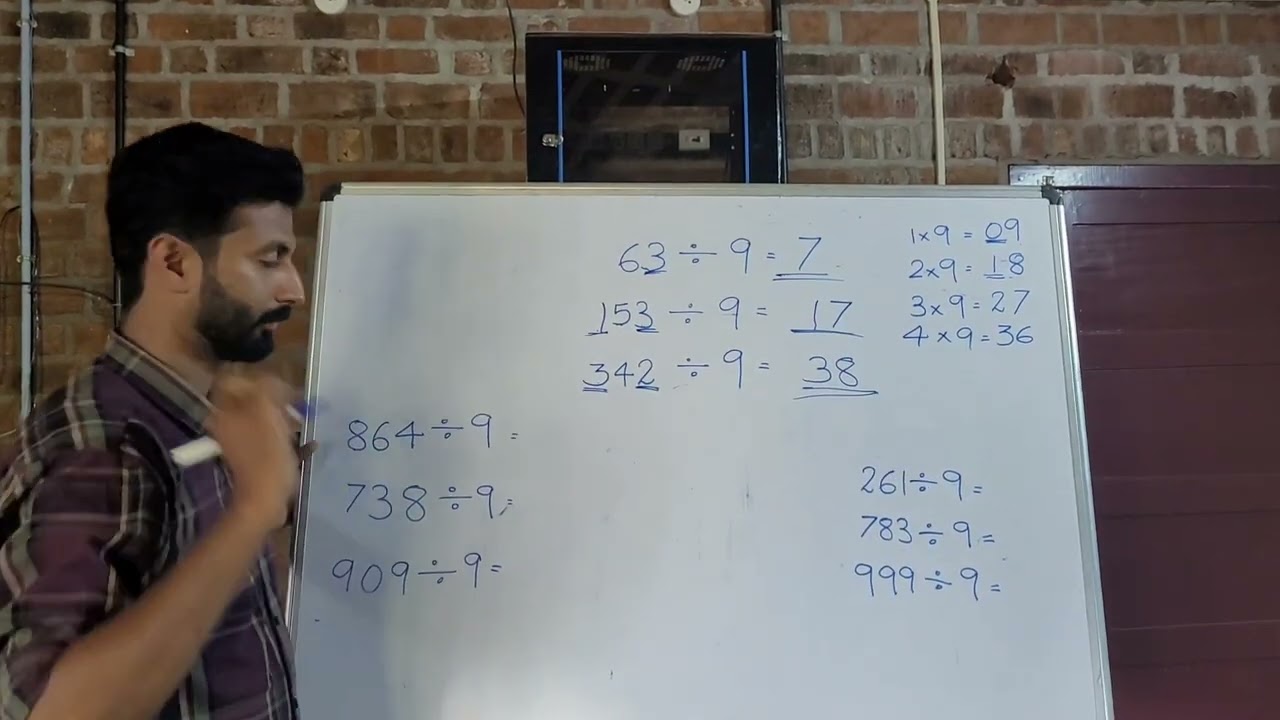 Easy maths trick to divide by 9 Malayalam