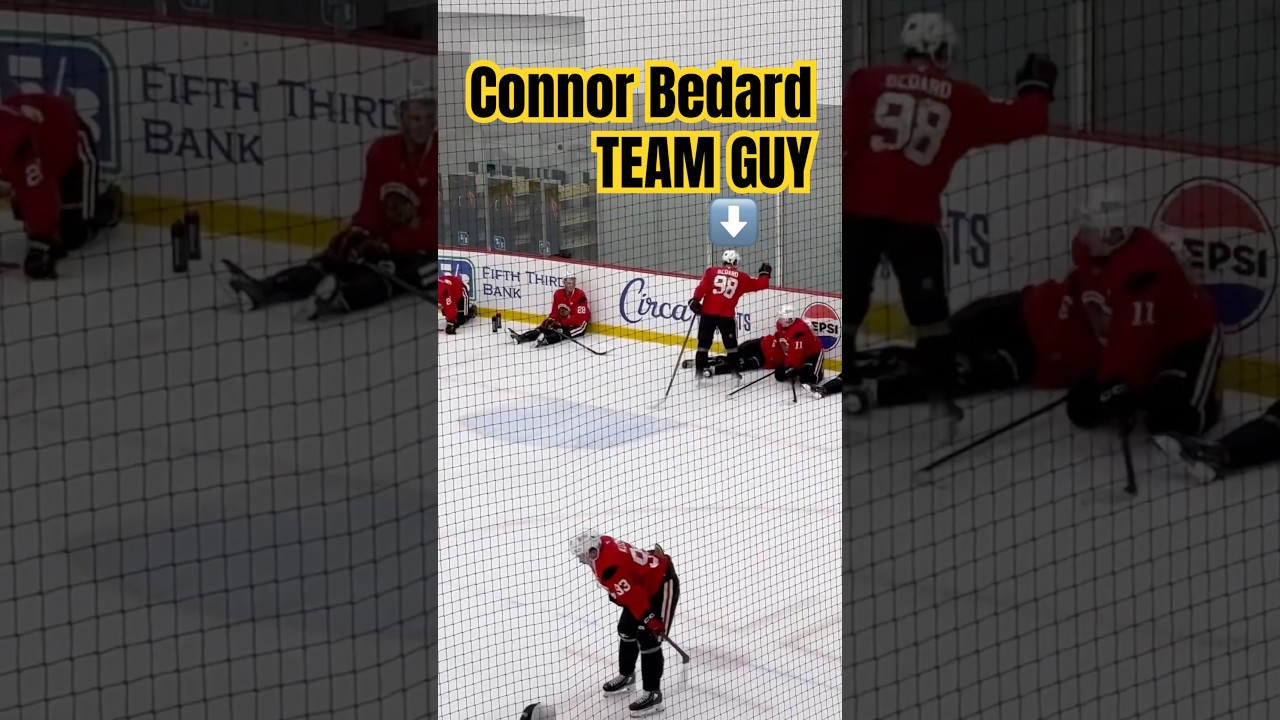 Connor Bedard Fist Bumps Team After BRUTAL Practice! #blackhawks