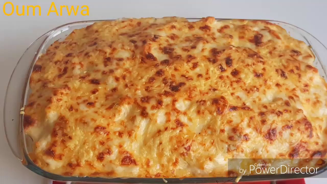 كراتان المكرونة بالدجاج و البشاميل,بطريقة جد سهلة gratin de pâtes au poulet