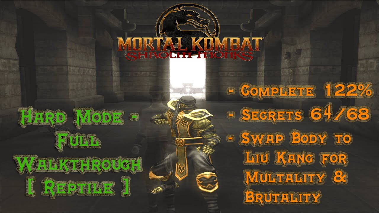 Mortal Kombat: Shaolin Monks (MKSM) [Reptile] Longplay - Hard Mode | PCSX2