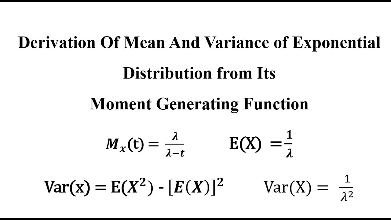 Exponential Distribution Moment Generating Function, Mean and Variance