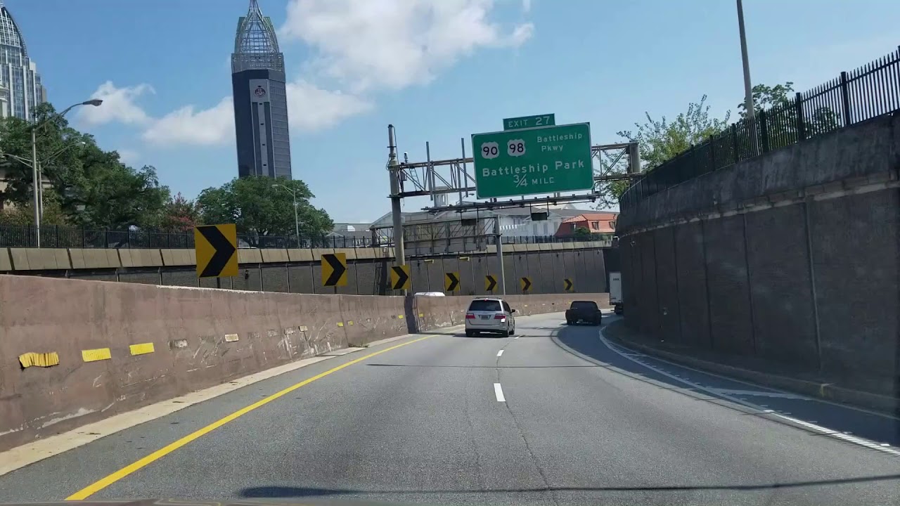 George Wallace Tunnel in Mobile Alabama and seeing the USS Alabama Battleship - 2017