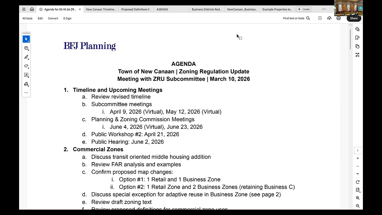 Zoning Regulations Subcommittee Meeting March 10, 2026