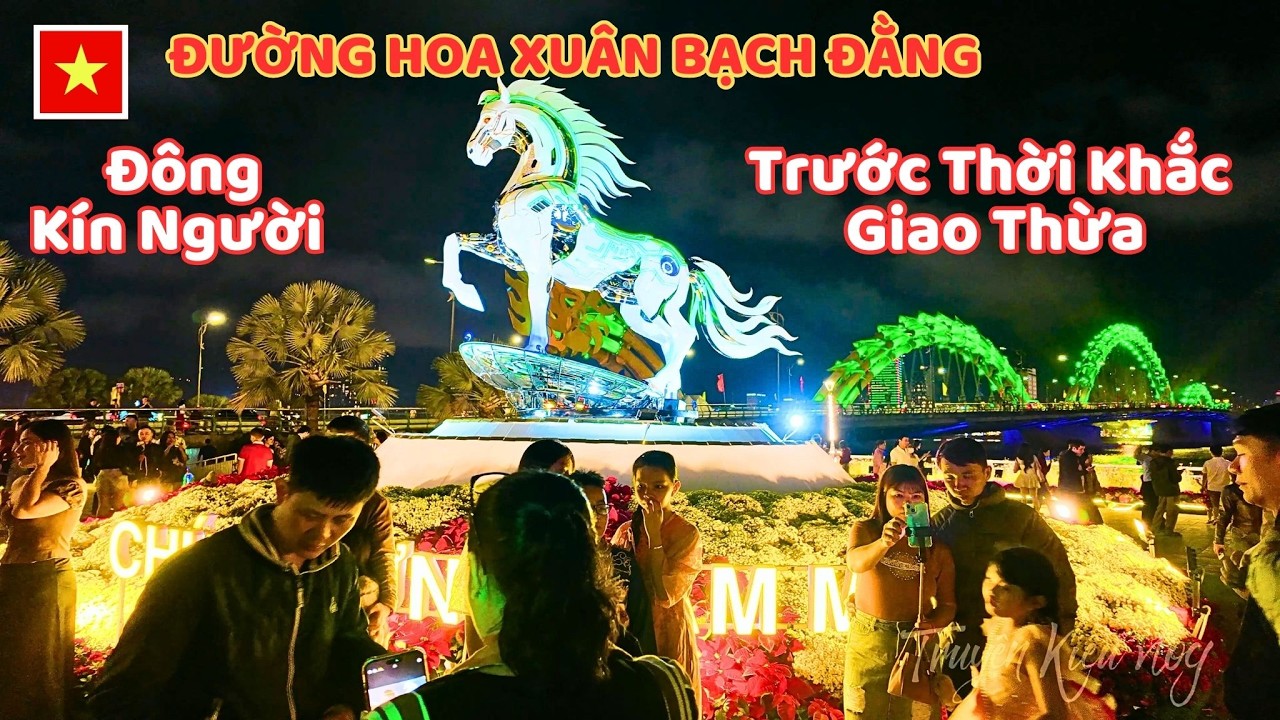 Đường Hoa Xuân Bạch Đằng - Đà Nẵng Đông Kín Người Trước Thời Khắc Giao Thừa Bính Ngọ 2026
