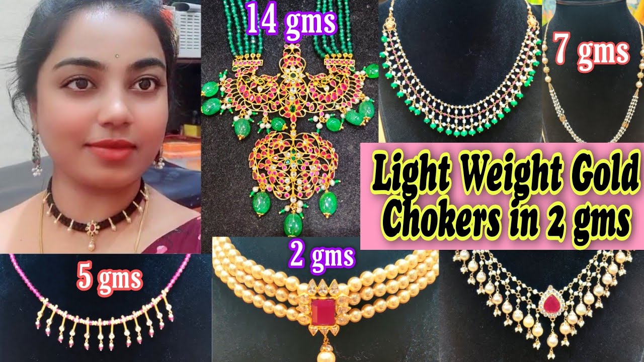 Gold Jewellery Collection|Gold Chokers in 2 gms| Light Weight Gold Collection| Gold Shopping Vlog