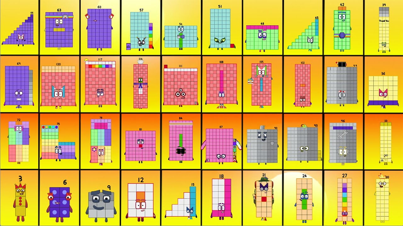 Looking For The Biggest Numberblocks Band: Threes Edition: 3 to 120 | Infinity Cool Sounds!
