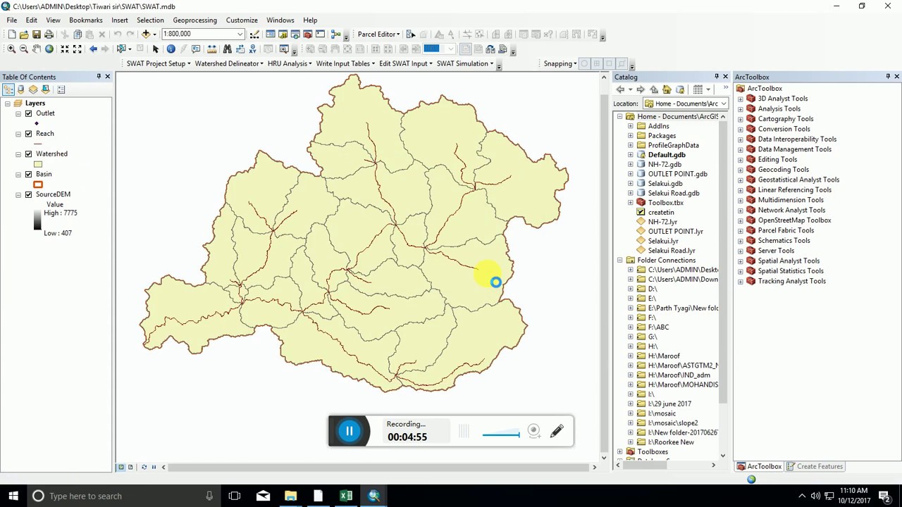 ArcGIS: ArcSWAT Sub-Watershed/ Catchment Delineation
