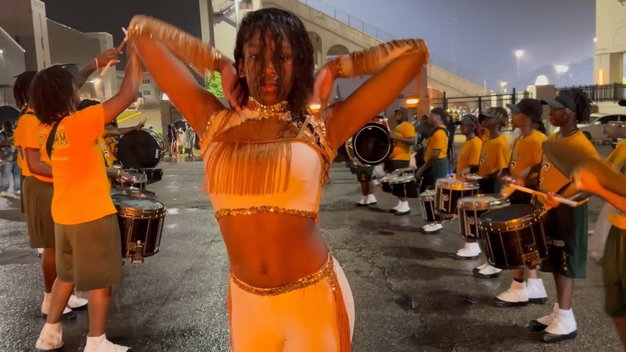 Carver Montgomery High School Marching Band Marching Out Stadium 2024 vs JAG High School