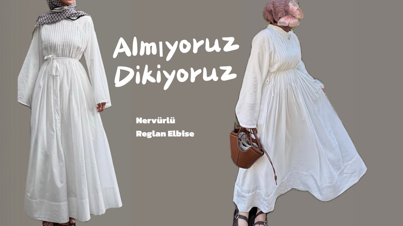 Reglan Model Nervür Dikişli Elbise Dikimi