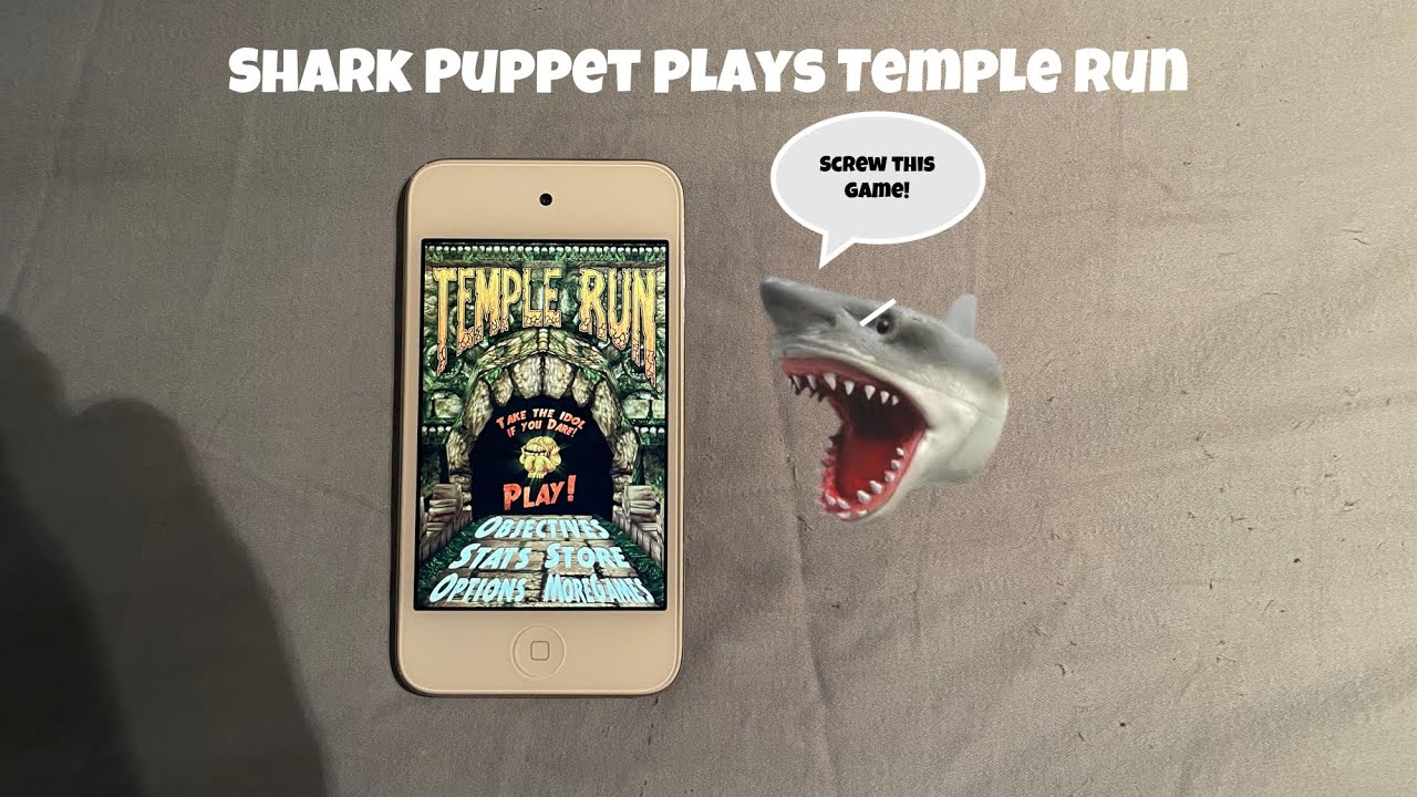 Фильм SB: Shark Puppet играет в Temple Run!