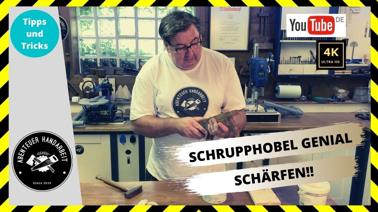 Schrupphobel schärfen genial und kinderleicht! Handhobel. 🔴🛠🔝