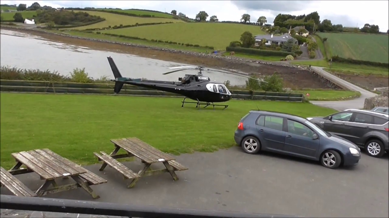 Arriving for Lunch by Helicopter to Daft Eddys Sketrick Whiterock