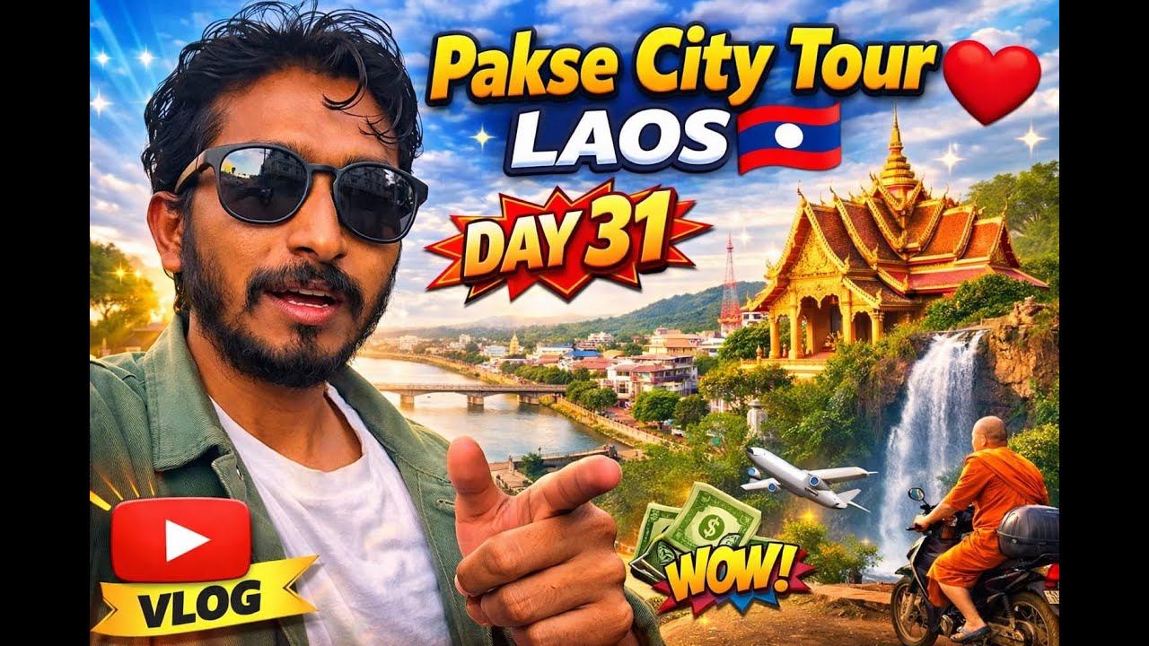 Pakse City Tour Laos ❤️ | DAY31 | City Exploring