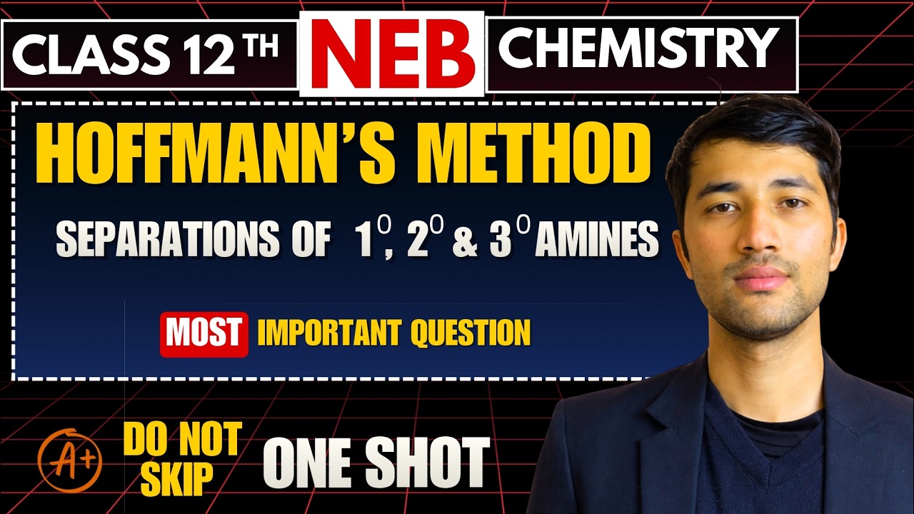 Hofmann’s Method | Separation of 1°, 2°, 3° Amines | Most Important Reactions NEB Chemistry Class 12