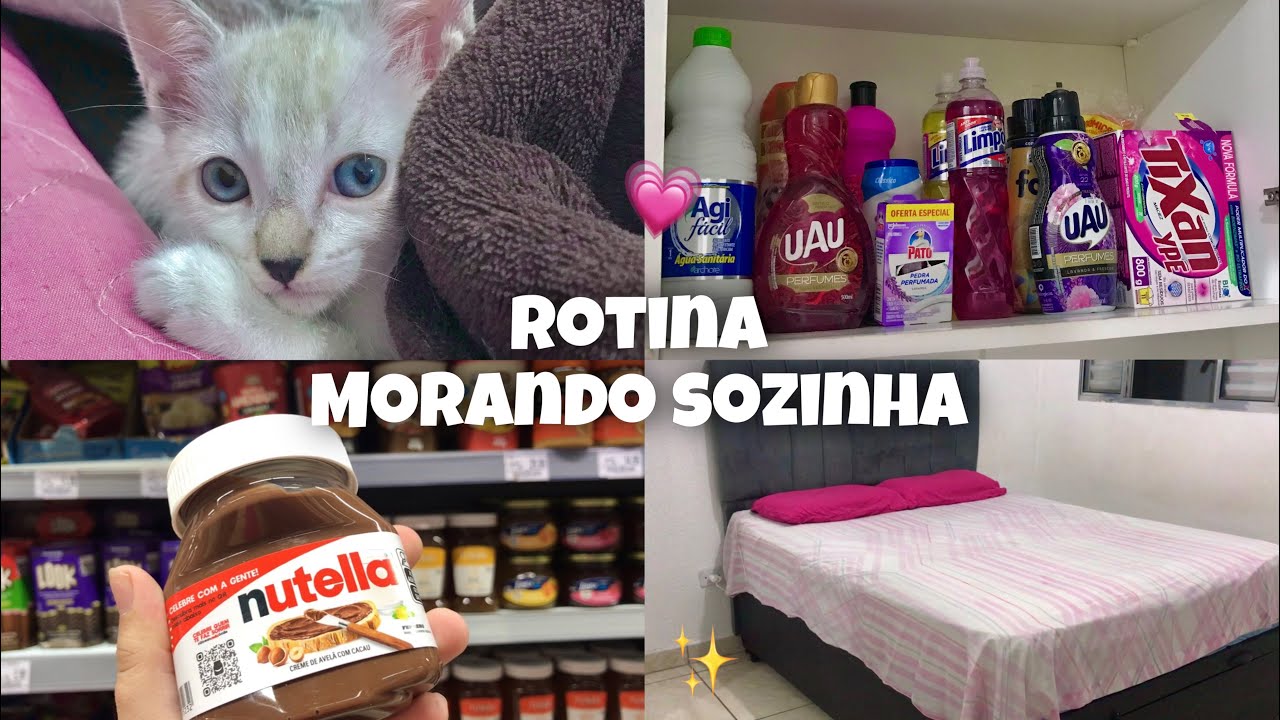 VLOG: Um dia comigo morando sozinha… 🛒🧹💗