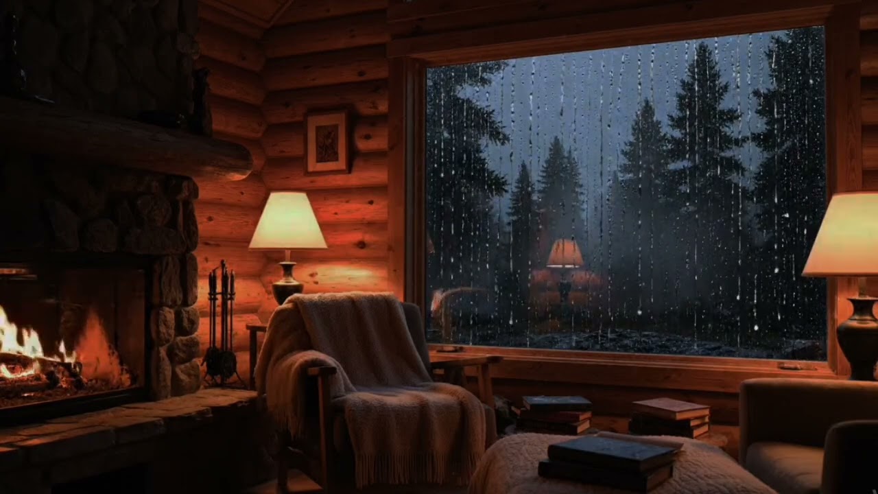 🌙 Soft Rain & Cozy Cabin Ambience | Perfect Sounds for Deep Rest