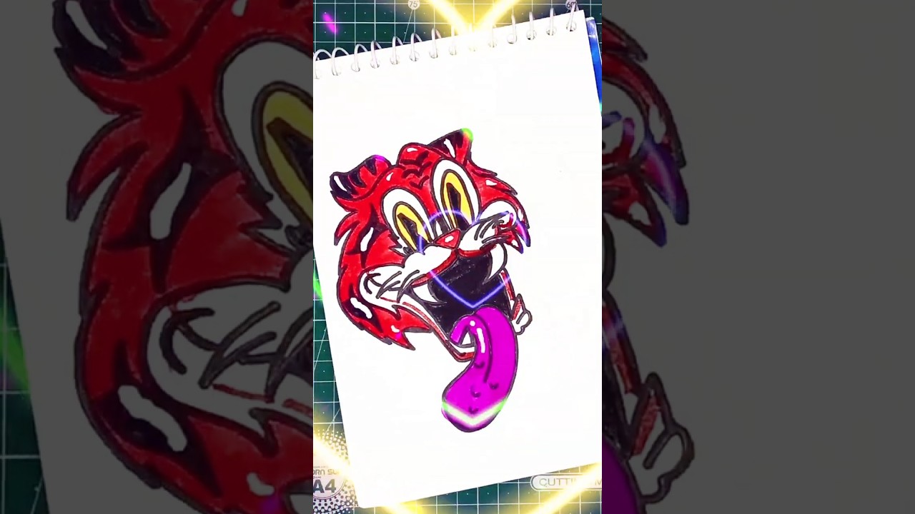 cute easy tiger cartoon drawing. 