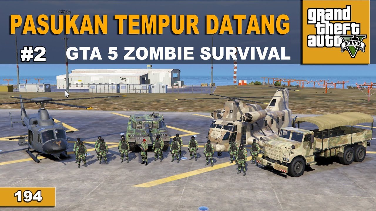 GTA 5 ZOMBIE SURVIVAL - MENANG LAWAN MERRYWEATHER #194