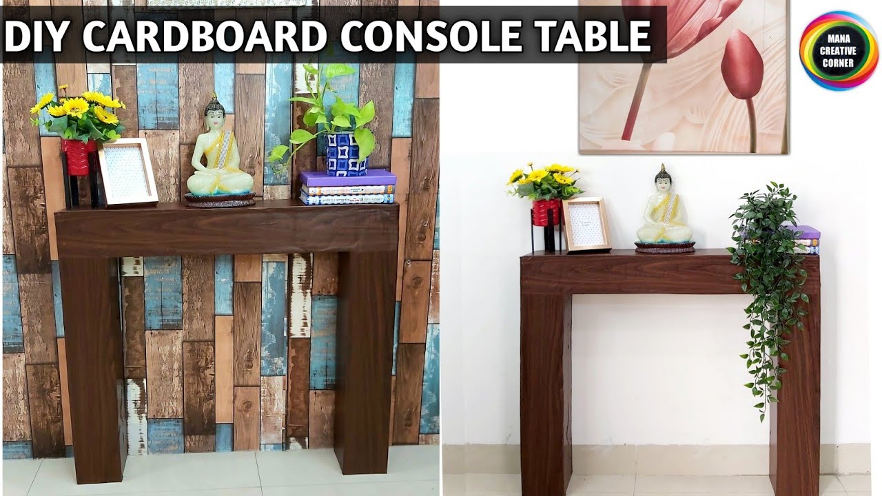 EASY DIY CONSOLE TABLE FROM CARDBOARD/ HOW TO MAKE ENTRYWAY TABLE USING WASTE CARDBOARD/ FURNITURE