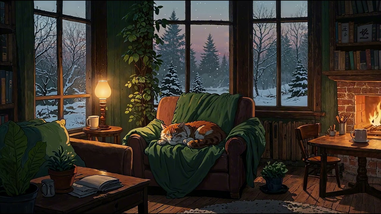 🔥 Warm Fireplace & Lofi Vibes: Create a Peaceful, Productive Atmosphere 🔥