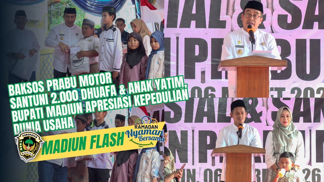 Baksos Prabu Motor Santuni 2.000 Dhuafa & Anak Yatim, Bupati Madiun Apresiasi Kepedulian Dunia Usaha