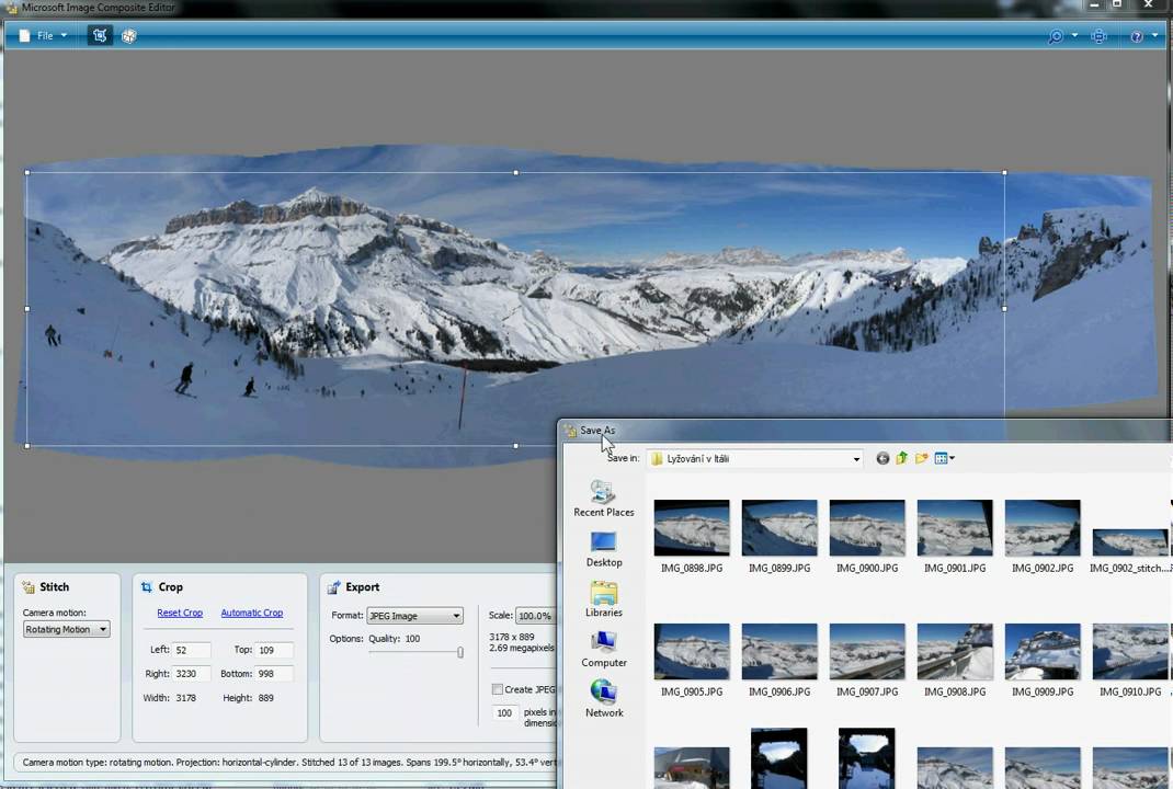 Panorama with Microsoft ICE