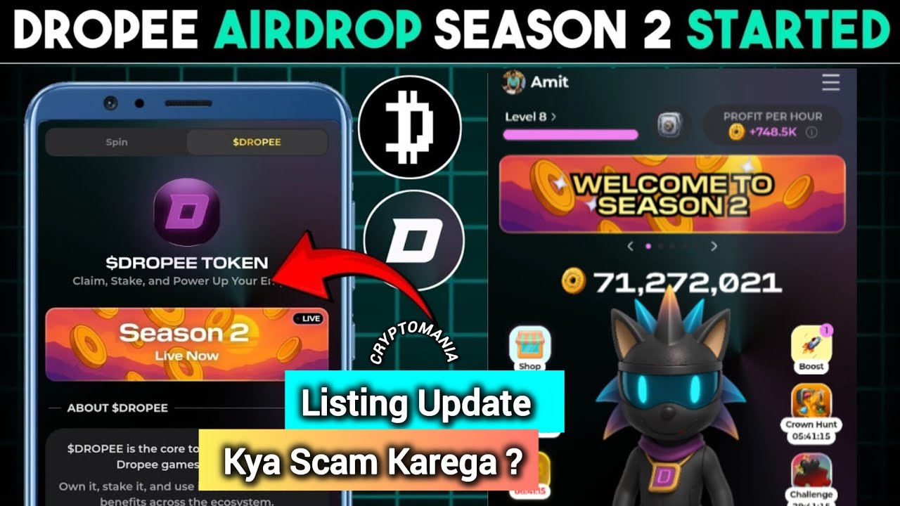 Dropee Airdrop TGE Date Confirmed ✅ | Dropee Airdrop season 1 Token ? | Dropee listing Date Confirm