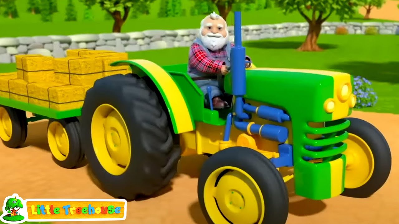Wheels On The Tractor, Farm Vehicles and Rhymes for Babies by Kids Tv Cars