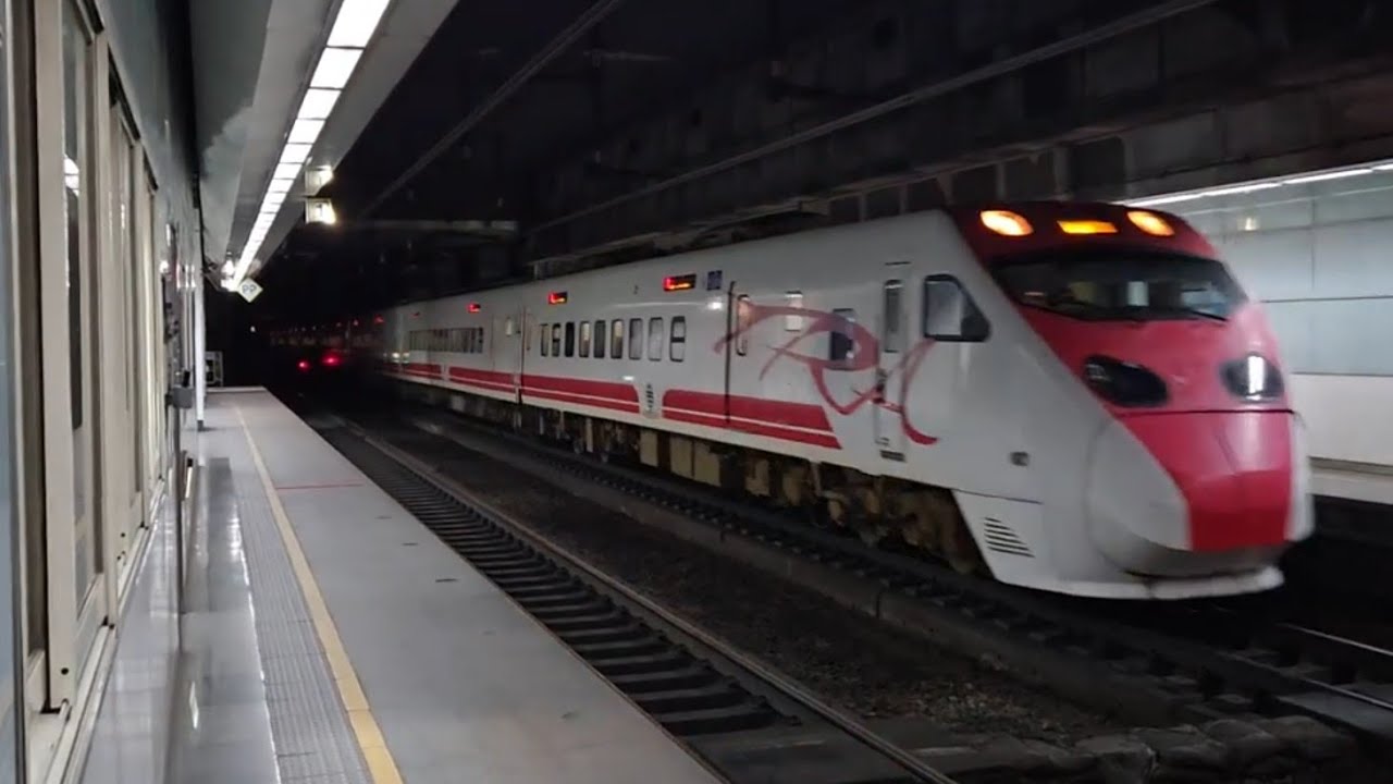 124次潮州發車經由山線開往南港的西部超優質直達TEMU2000型八輛二編組TEMU2013+TEMU2014普悠瑪自強號
